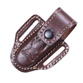 TheBoneEdge Brown 4" Tactical Folding knife Leather Pouch for a Knife Belt Loop