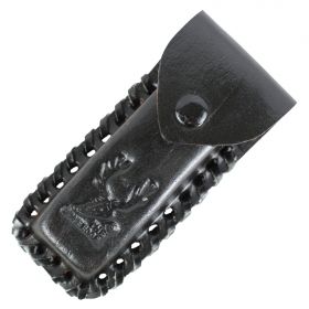 TheBoneEdge Black 4" Tactical knife Leather Sheath for a Knife Belt Loop