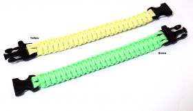 10.5" Glow In Dark Survival Paracord Bracelets & Buckles With Whistle