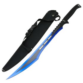 27" Blue Stainless 2 Tone Blade Sword with Sheath
