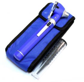 Blue Fiber Optic Otoscope Mini Pocket Medical Ent Diagnostic Set
