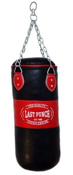 Heavy Duty Red & Black Filled Punching Bag - Large With Chains