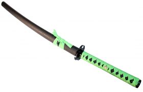 40.5" Green & Black Zombie Samurai Katana Sword Carbon Steel