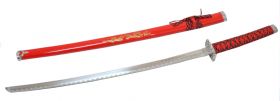 40" Red Japanese Samurai Sword Ninja with Stand