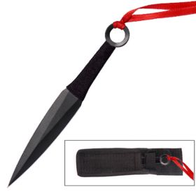 6" Defender Black Throwing Knife Stainless Steel with Sheath 