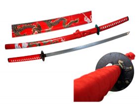 40" Red Collectible Dragon Katana Samurai Sword Ninja 