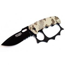 8" Camo & Black Folding Heavy Duty Spring Assisted Knife W/Belt Clip