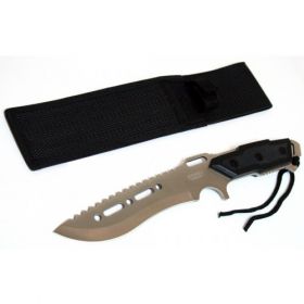 12" Full Tang Defender Xtreme Silver Combat Ready Hunting Knife With Sheath 