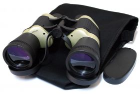 30X50 Black & Tan Free Focus High Resolution Compact  Binoculars 119M/1000M